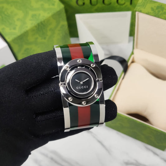 GUCCI || Stainless Steel Acetate Twirl 112 Women's Wristwatch 23 mm - FASHION MYST