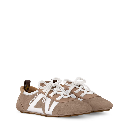LOUIS VUITTON || LV Sneakerina in Suede Calf Leather – Beige/White