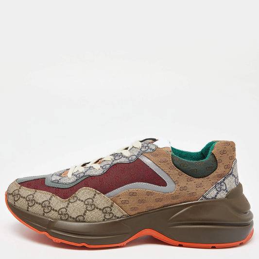 GUCCI || Multicolor GG Supreme Canvas and Leather Rhyton Sneakers- FASHION MYST