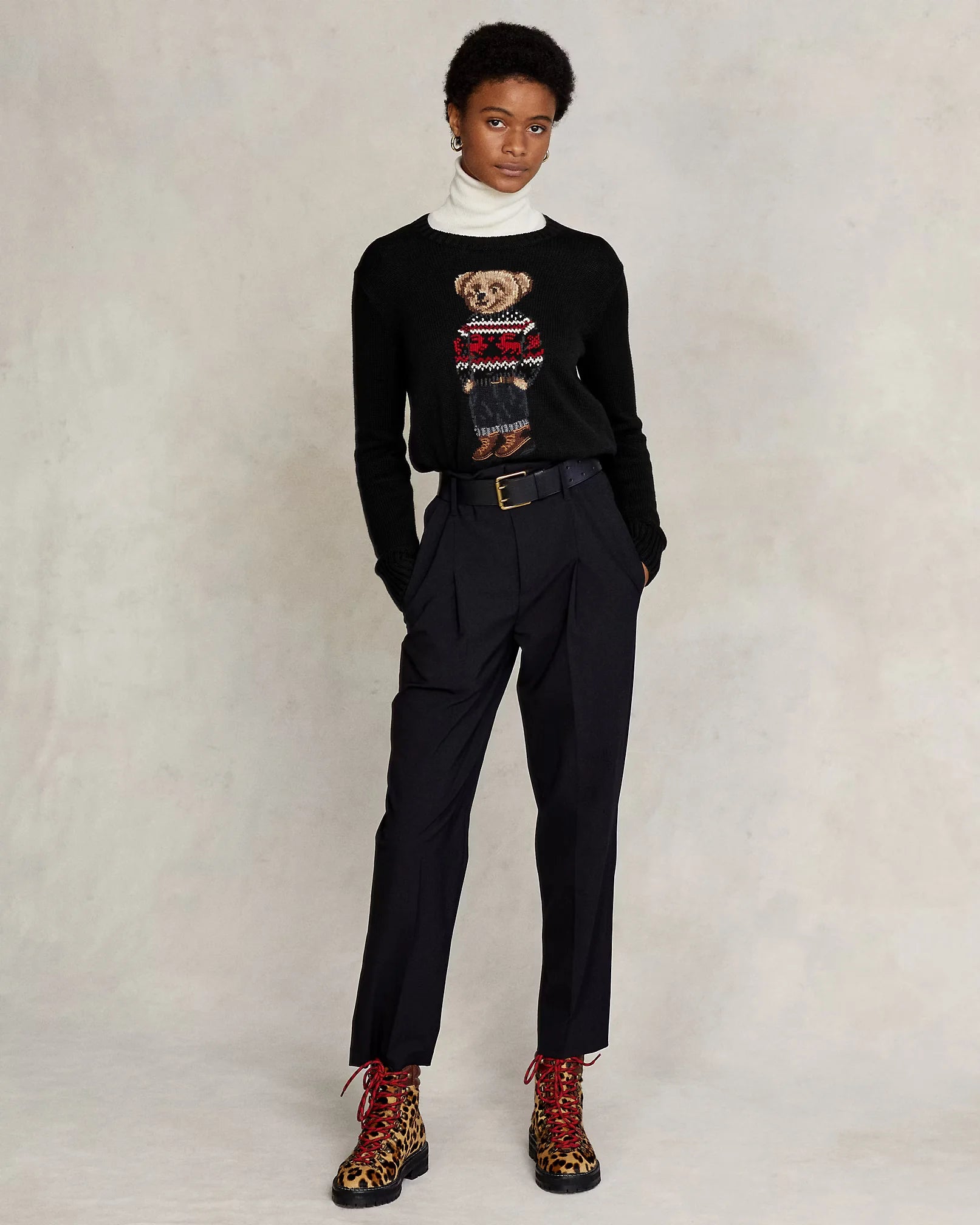 POLO RALPH LAUREN || Fair Isle Polo Bear Cotton Jumper For Women