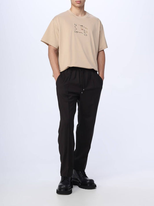 BURBERRY || Men's Black Padbury Graphic-print Cotton-jersey T-shirt - FASHION MYST