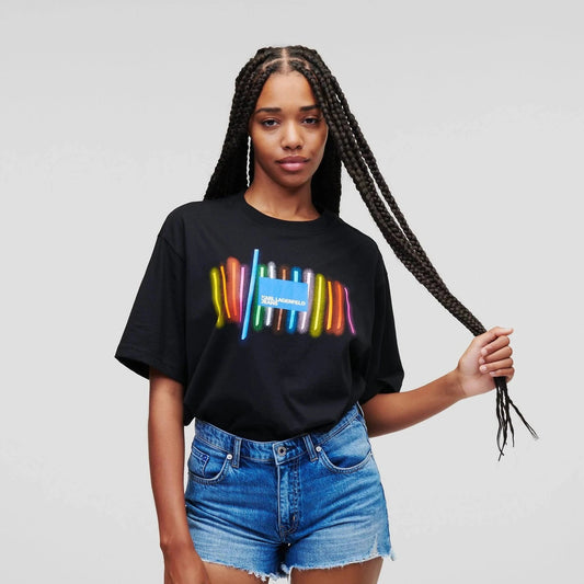 KARL LAGERFELD || Logo-Print Organic Cotton Ladies T-Shirt- FASHION MYST