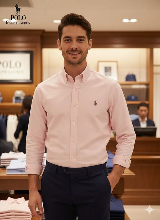 POLO RALPH LAUREN || Men’s Custom Fit Oxford Shirt - 100% 2-Ply Cotton Button-Down- FASHION MYST