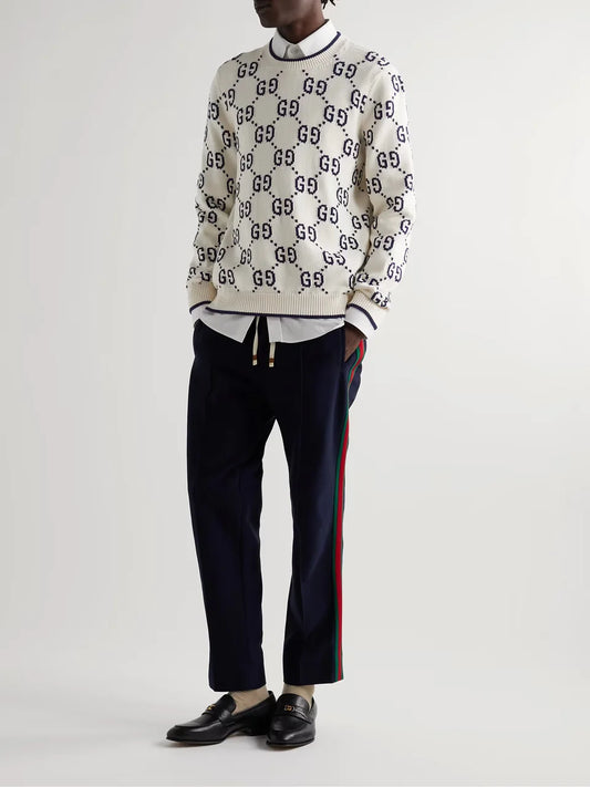 GUCCI || All Over GG Logo-Jacquard Wool Sweater- FASHION MYST