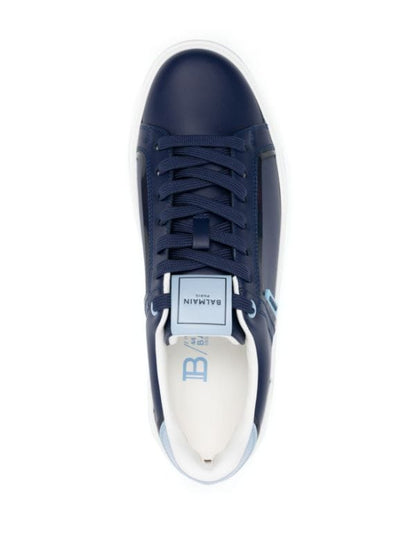 BALMAIN || LOGO-PATCH LOW-TOP SNEAKER - FASHION MYST 