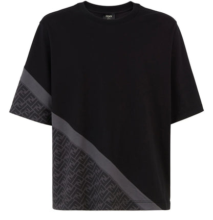 FENDI || Men's Diagonal FF- Graphic Logo Print T-Shirt