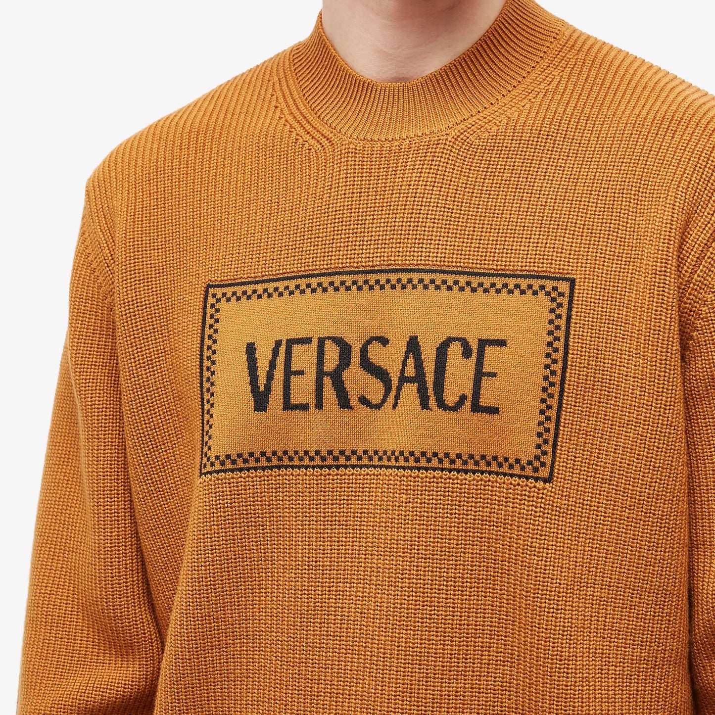 VERSACE || Macrologo Knit Wool Sweater For Men's