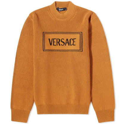 VERSACE || Macrologo Knit Wool Sweater For Men's