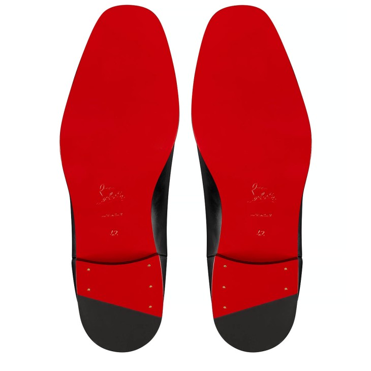 CHRISTIAN LOUBOUTIN || Men's Samson Leather Chelsea Boots with Signature Red Sole
