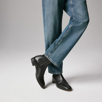 CHRISTIAN LOUBOUTIN || Men's Samson Leather Chelsea Boots with Signature Red Sole