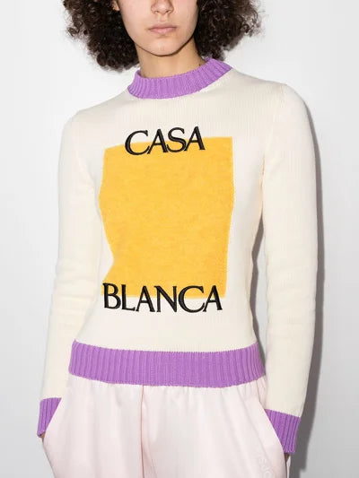 CASABLANCA || Unisex Logo Dégradé Intarsia Jumper Pullover