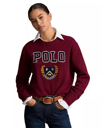 POLO RALPH LAUREN || Logo Cable-Knit Cotton Crewneck Sweater