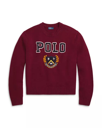 POLO RALPH LAUREN || Logo Cable-Knit Cotton Crewneck Sweater