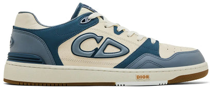 CHRISTIAN DIOR || B27 Low-Top Sneaker in White and Grey Smooth Calfskin with Dior Oblique Galaxy Leather