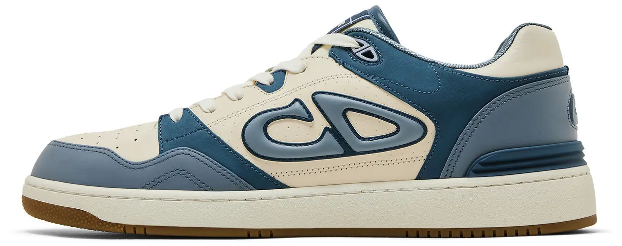 CHRISTIAN DIOR || B27 Low-Top Sneaker in White and Grey Smooth Calfskin with Dior Oblique Galaxy Leather