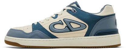 CHRISTIAN DIOR || B27 Low-Top Sneaker in White and Grey Smooth Calfskin with Dior Oblique Galaxy Leather