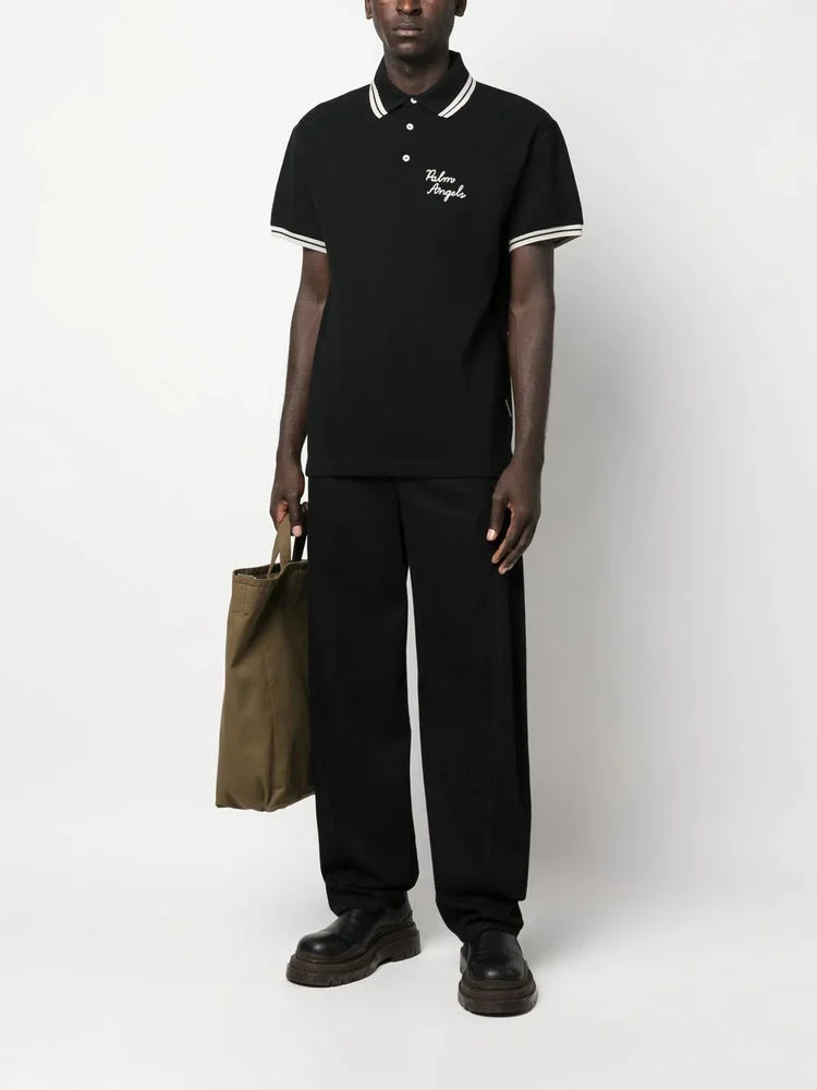 PALM ANGELS || Embroidered-Logo Polo Shirt - FASHION MYST 