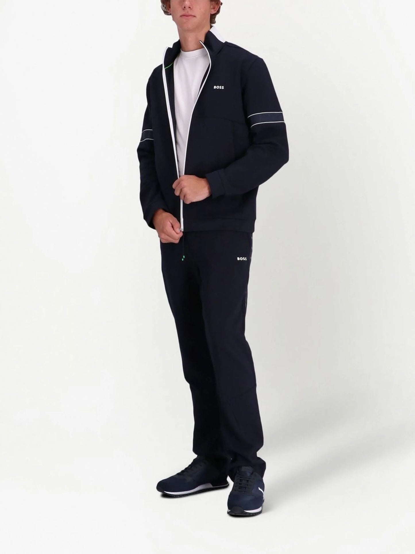 HUGO BOSS ||  Logo Taped Cotton-Blend Zip-Up Tracksuit