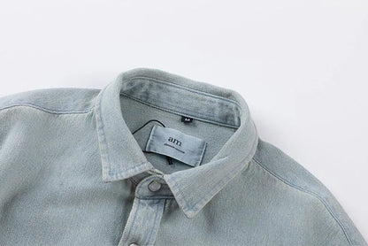 AMI PARIS || Denim Red Heart Logo Patch Shirts – Light & Dark Wash