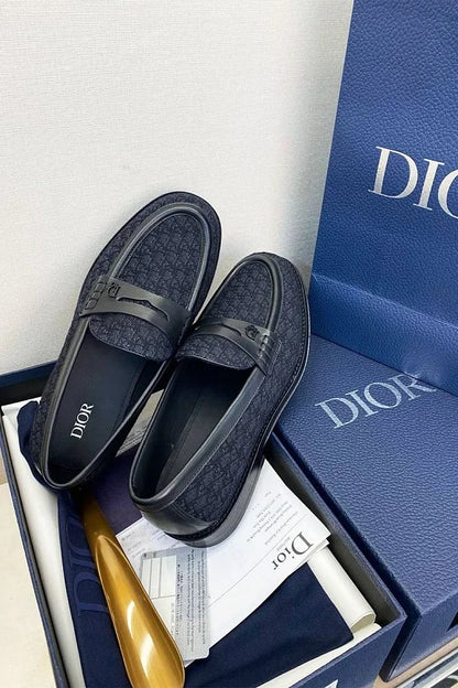 CHRISTIAN DIOR || Granville Men's Loafer in Black Oblique Jacquard and Leather - FASHION MYST