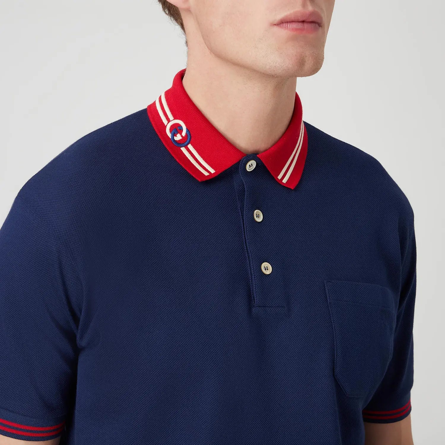 GUCCI || Cotton Piquet Polo T-Shirt With Interlocking G Logo - FASHION MYST 