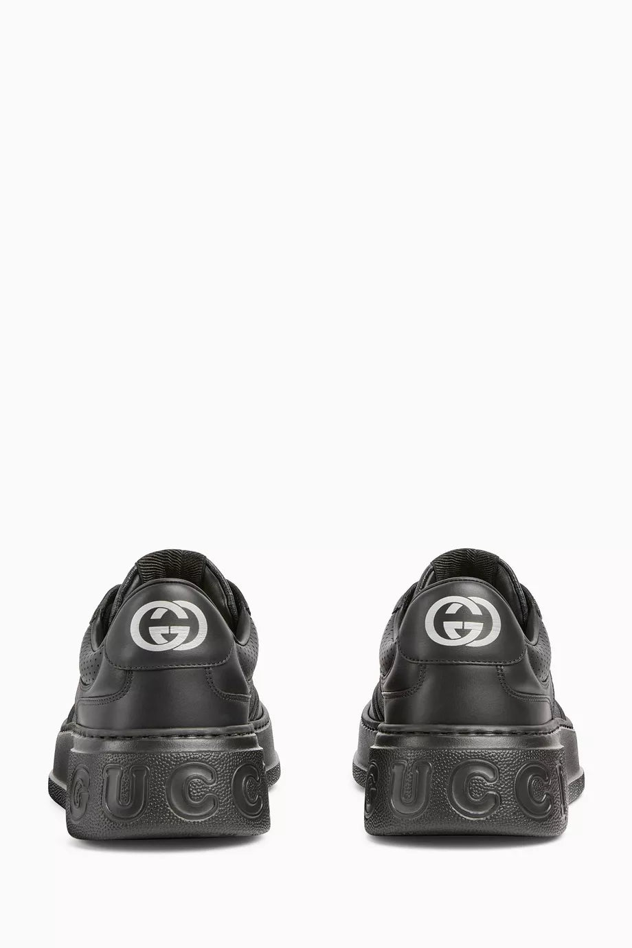 GUCCI || Men's GG Supreme Canvas and Leather Low-Top Platform Sneakers