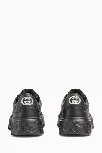 GUCCI || Men's GG Supreme Canvas and Leather Low-Top Platform Sneakers