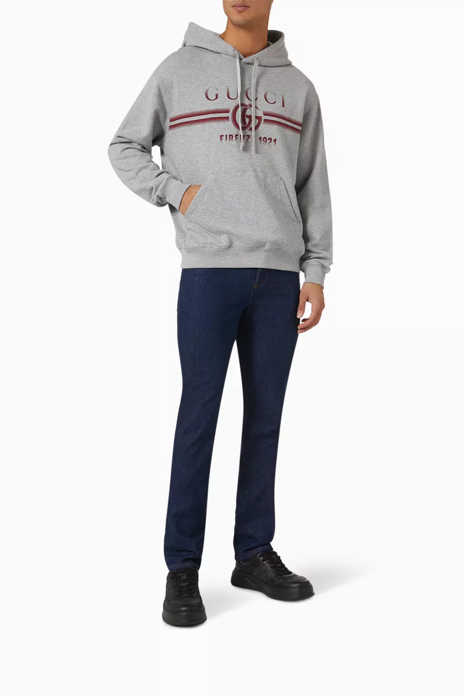 GUCCI || Men's GG Supreme Canvas and Leather Low-Top Platform Sneakers