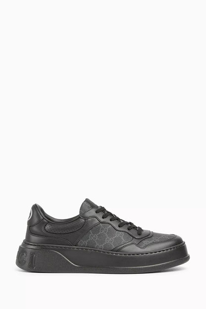 GUCCI || Men's GG Supreme Canvas and Leather Low-Top Platform Sneakers
