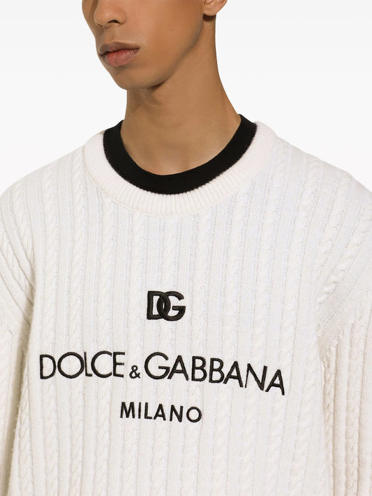 DOLCE & GABBANA || Crew-Neck Cable-Knit Jumper Pullover