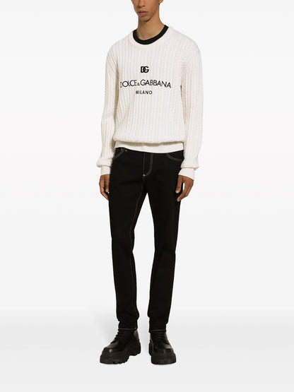 DOLCE & GABBANA || Crew-Neck Cable-Knit Jumper Pullover