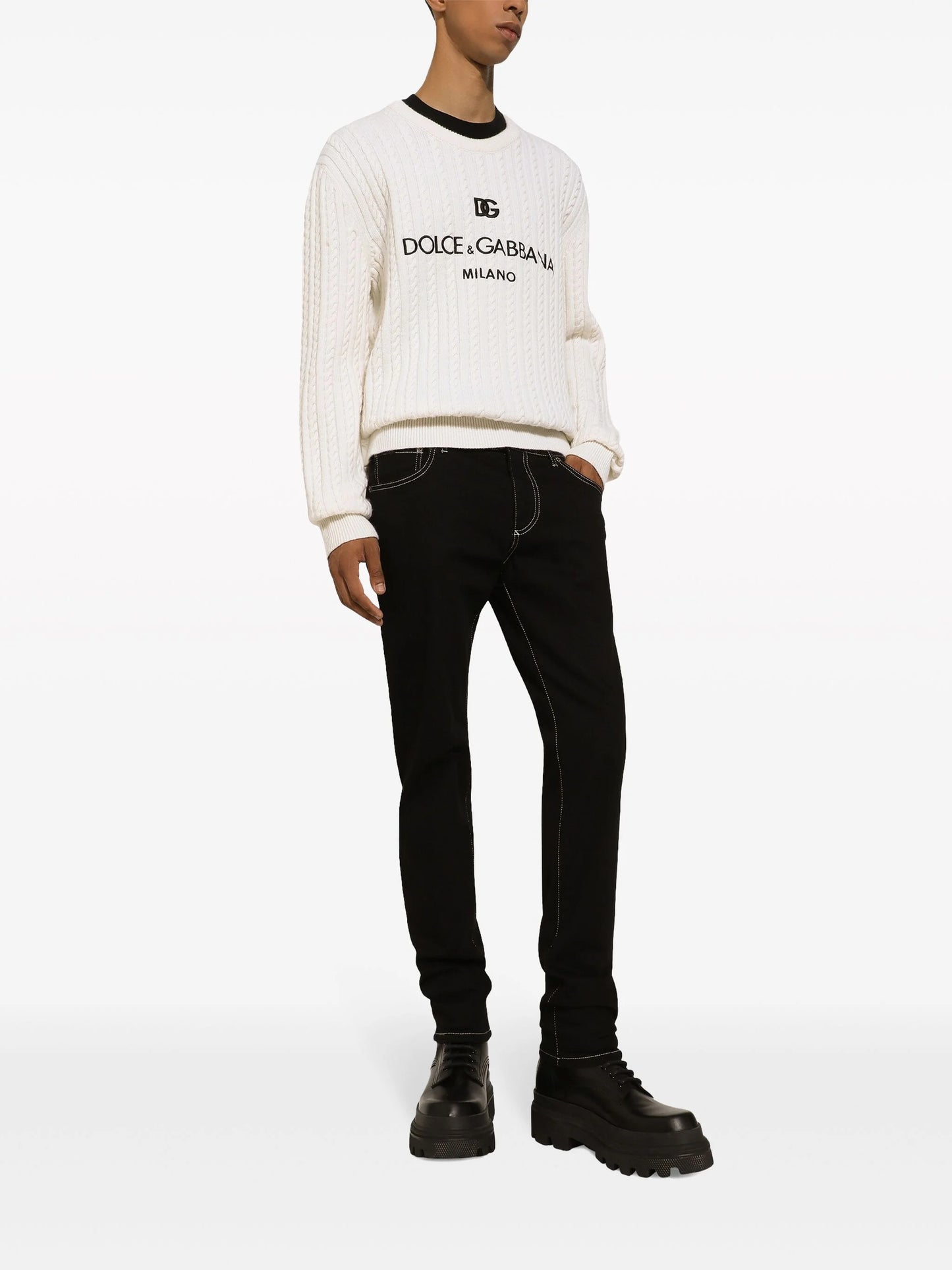 DOLCE & GABBANA || Crew-Neck Cable-Knit Jumper Pullover