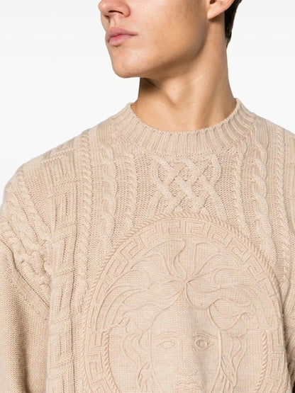 VERSACE || Medusa Cable-Knit Jumper Pullover