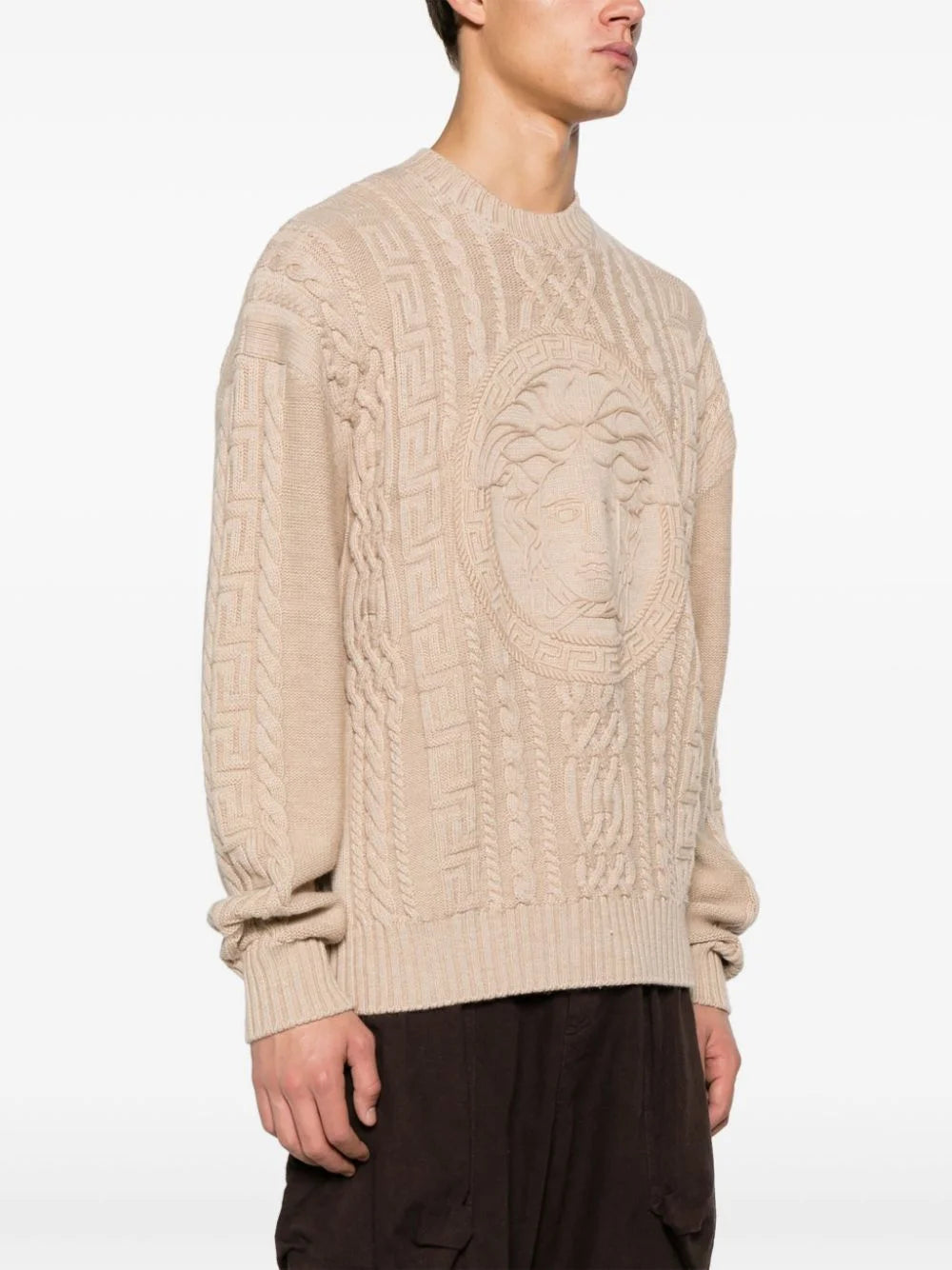 VERSACE || Medusa Cable-Knit Jumper Pullover