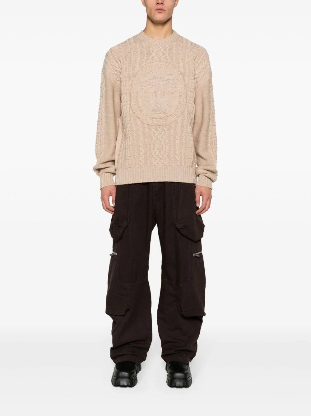 VERSACE || Medusa Cable-Knit Jumper Pullover