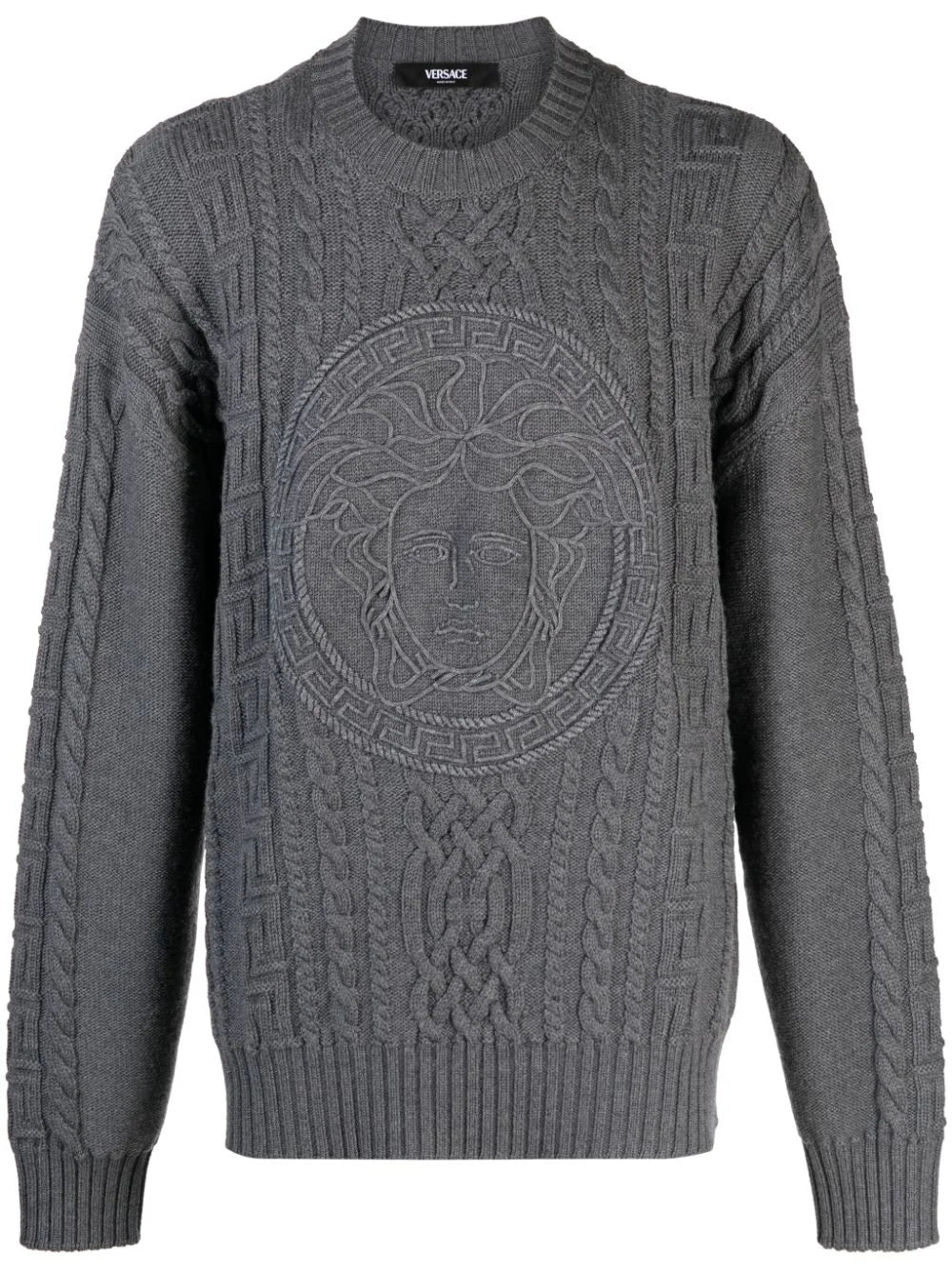 VERSACE || Medusa Cable-Knit Jumper Pullover