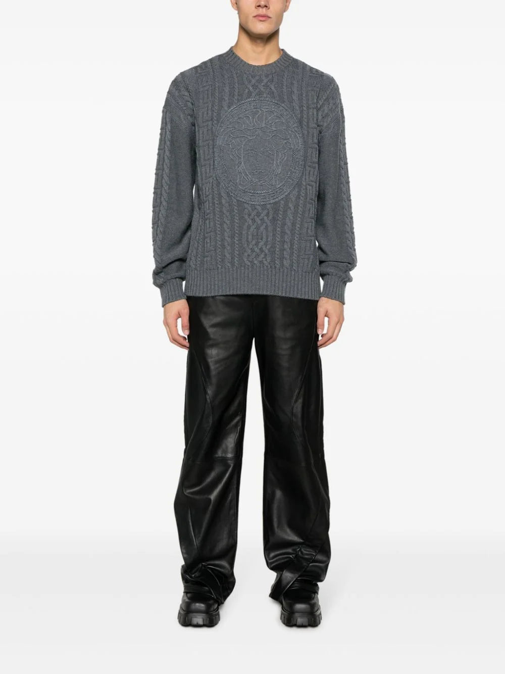 VERSACE || Medusa Cable-Knit Jumper Pullover