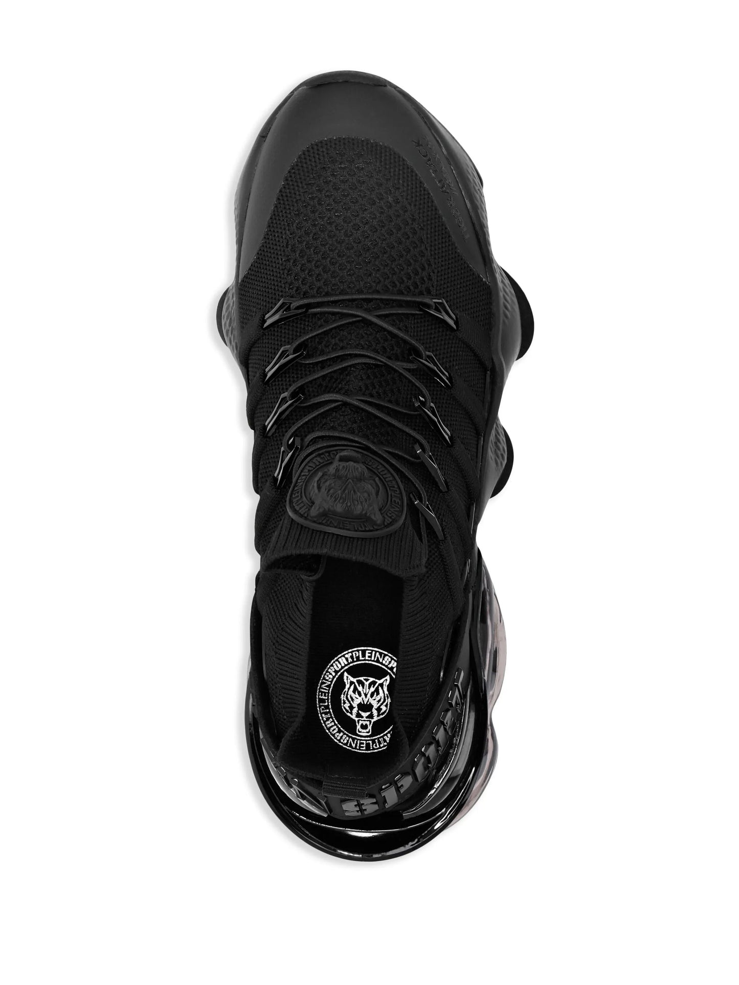 PHILIPP PLEIN || "Tiger Attack" Sneakers – Triple Black Performance Runner Plein Sport