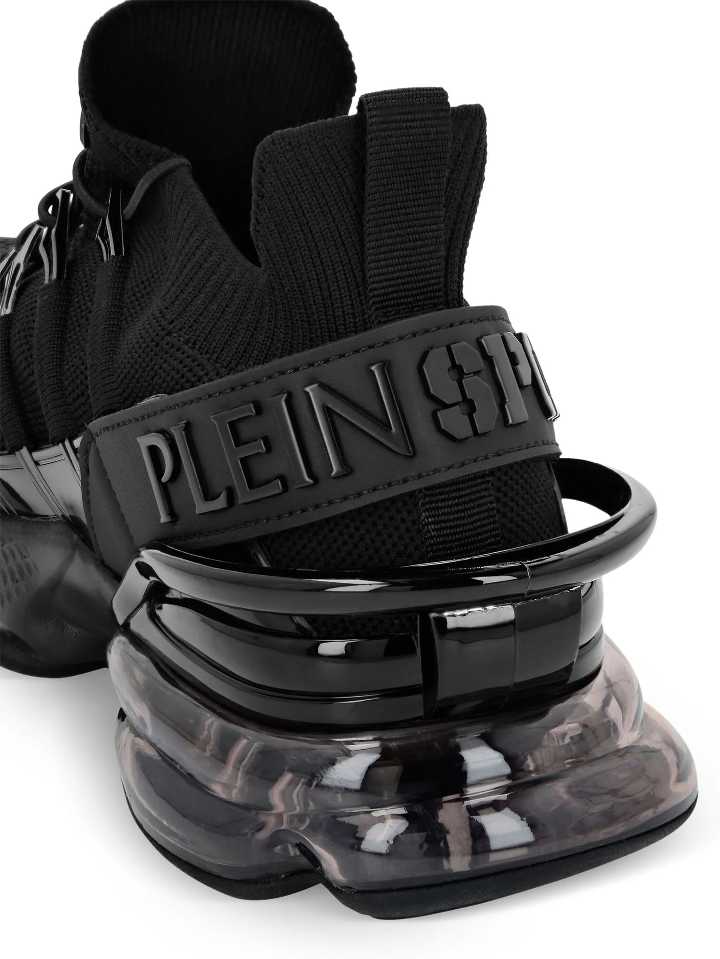 PHILIPP PLEIN || "Tiger Attack" Sneakers – Triple Black Performance Runner Plein Sport