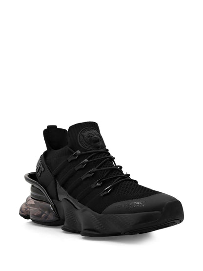PHILIPP PLEIN || "Tiger Attack" Sneakers – Triple Black Performance Runner Plein Sport
