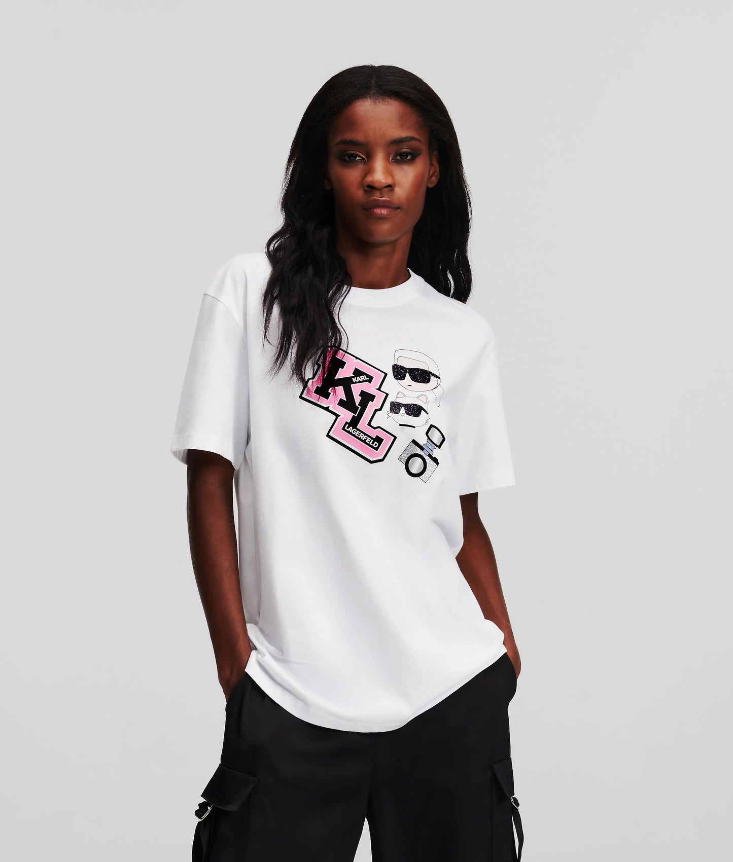 KARL LAGERFELD || Women's K/Ikonik 2.0 Choupette T-shirt - FASHION MYST 