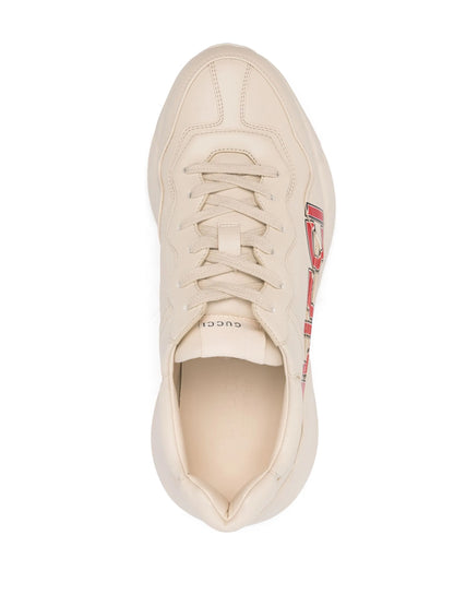 GUCCI || Mac80 Leather and Mesh Sneakers with Interlocking G Motif - FASHION MYST