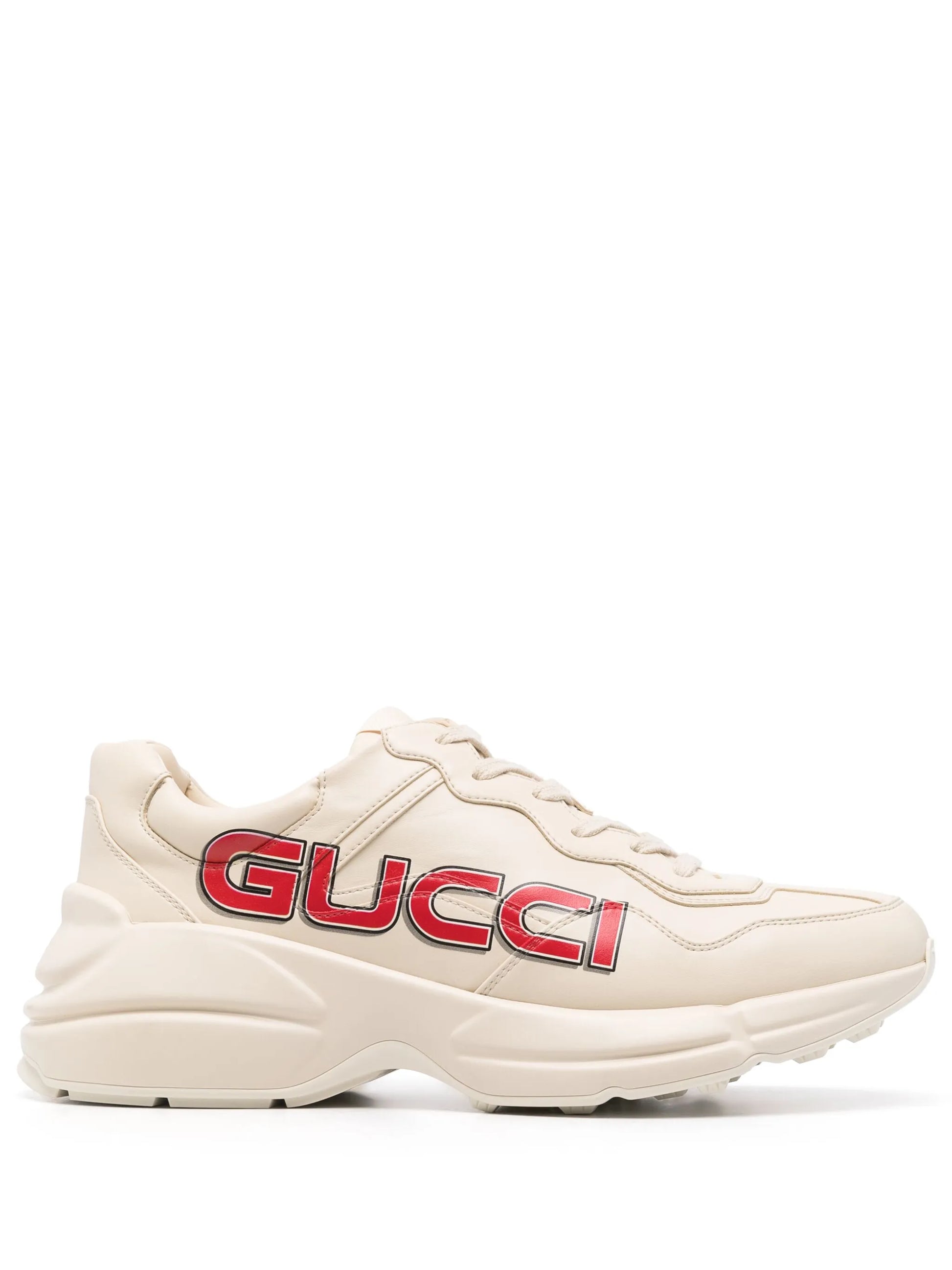 GUCCI || Mac80 Leather and Mesh Sneakers with Interlocking G Motif - FASHION MYST
