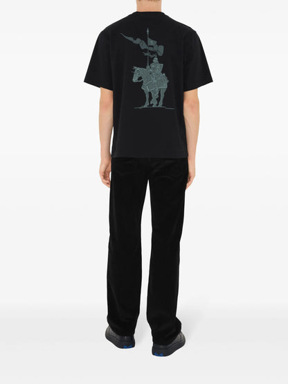 BURBERRY || EKD Graphic Print Cotton T-Shirt in Black