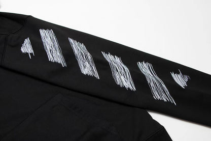 OFF-WHITE || Scribble Diag-Print Cotton Hoodie - FASHION MYST 