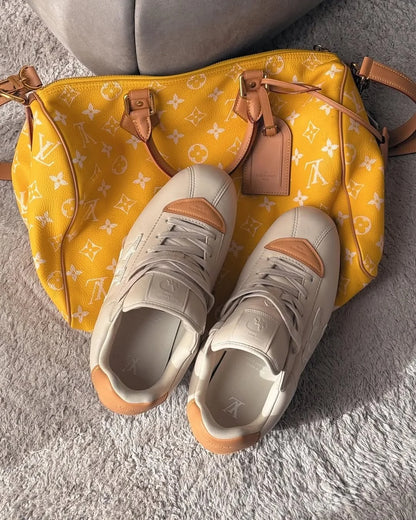 LOUIS VUITTON X TYLER || The Creator "Nairu" Sneakers – Beige & Ochre Monogram Runner