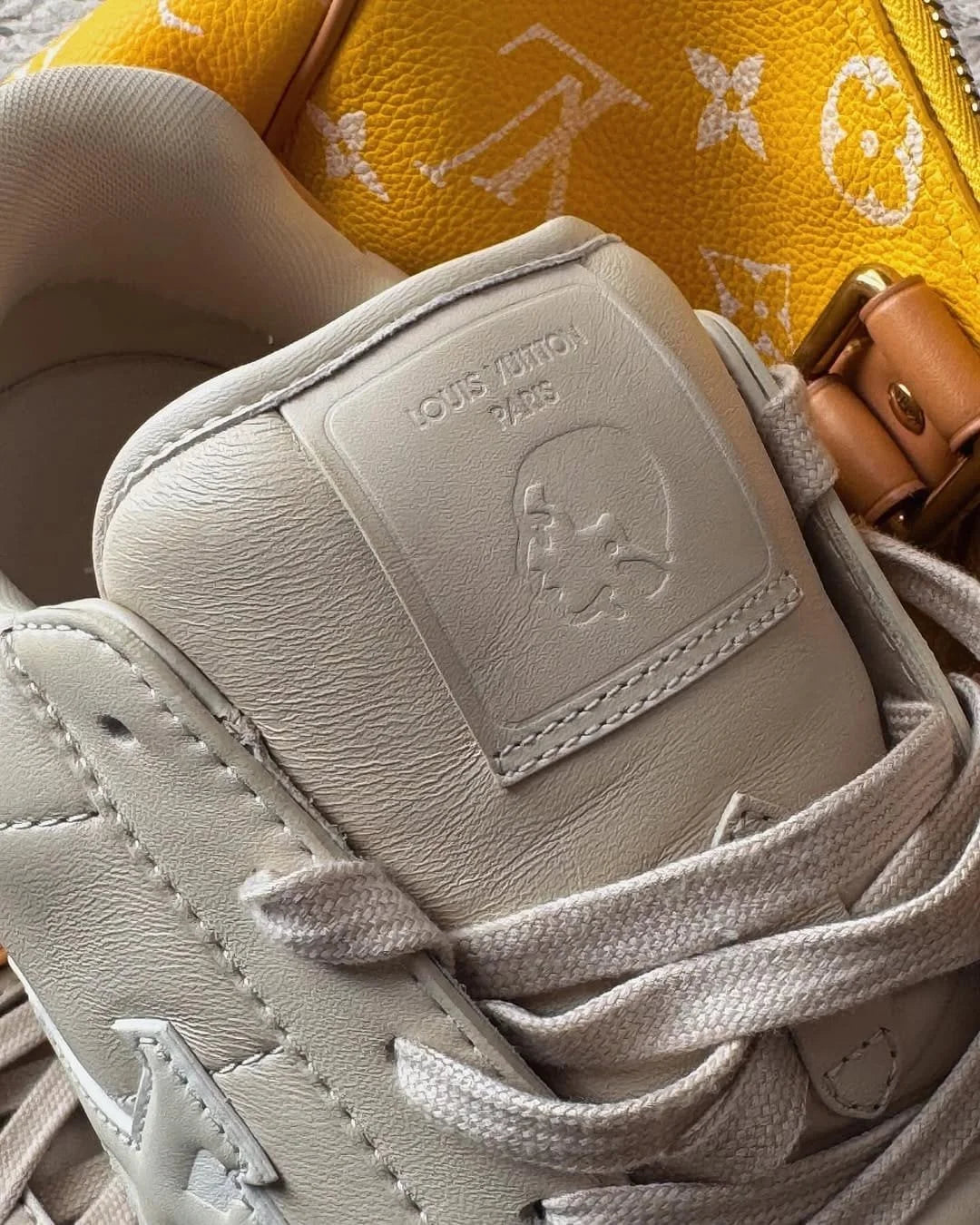 LOUIS VUITTON X TYLER || The Creator "Nairu" Sneakers – Beige & Ochre Monogram Runner