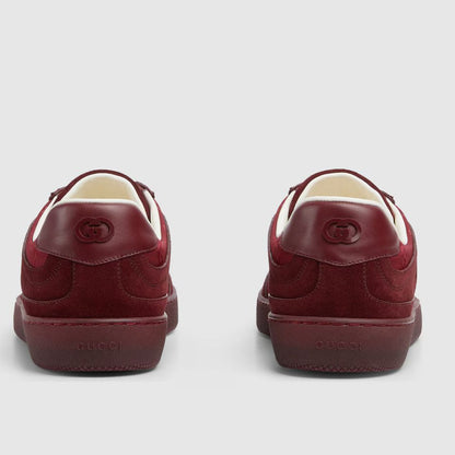 GUCCI || B Sneaker in Rosso Ancora GG Canvas and Suede