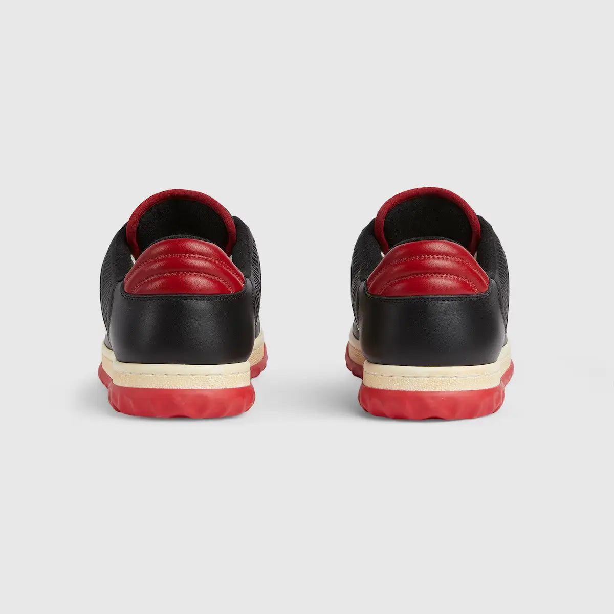 GUCCI || Men's GG Mac80 Black Technical Sneakers - Perforated Monogram Midsole - FASHION MYST