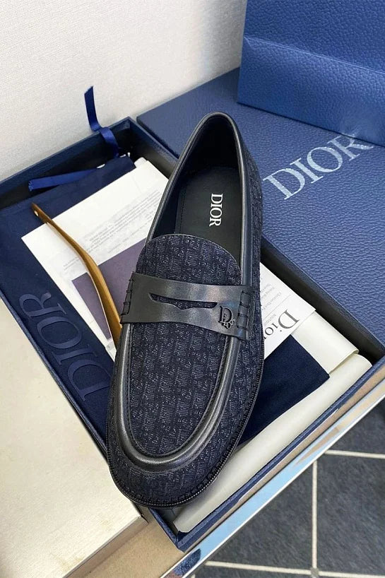 CHRISTIAN DIOR || Granville Men's Loafer in Black Oblique Jacquard and Leather - FASHION MYST